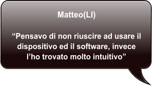Matteo(LI)  Pensavo di non riuscire ad usare il dispositivo ed il software, invece lho trovato molto intuitivo